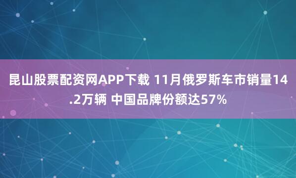 昆山股票配资网APP下载 11月俄罗斯车市销量14.2万辆 中国品牌份额达57%