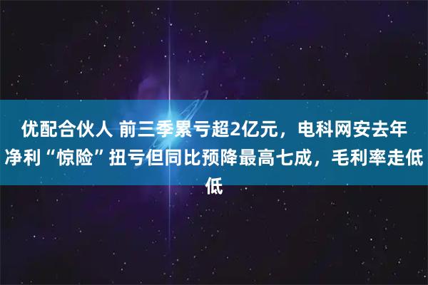 优配合伙人 前三季累亏超2亿元，电科网安去年净利“惊险”扭亏但同比预降最高七成，毛利率走低