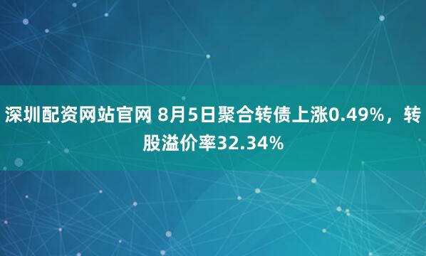 深圳配资网站官网 8月5日聚合转债上涨0.49%,转股溢价率32.34%